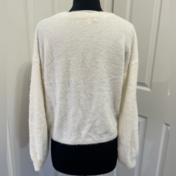 Cupcakes and Cashmere Ivory Mika Fuzzy Sweater with Pear Buttons - Picture 8 of 16